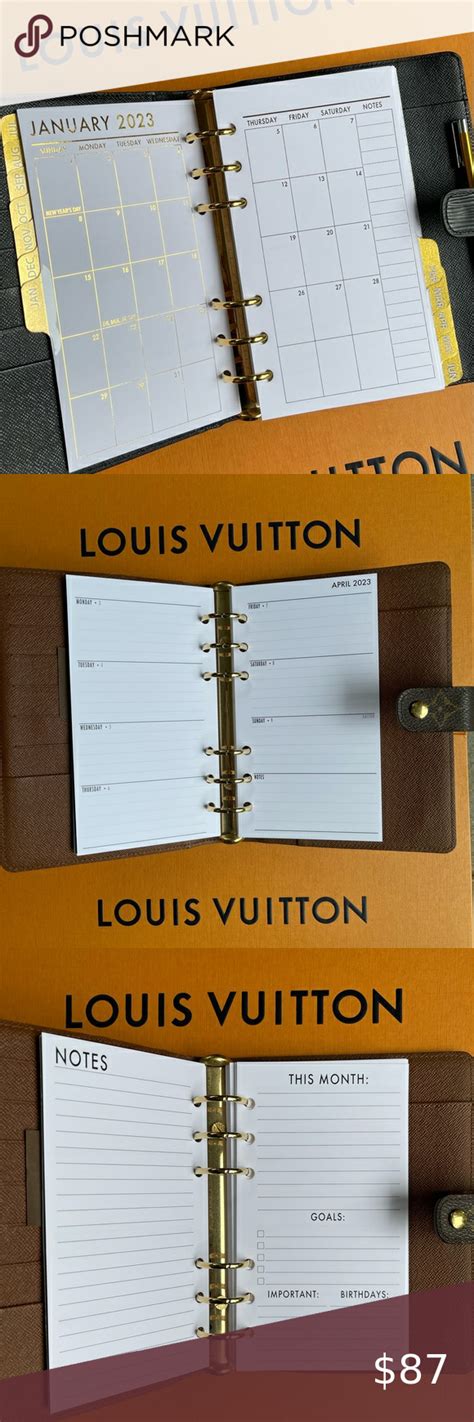 louis vuitton agenda refill 2019|Louis Vuitton calendar refill 2023.